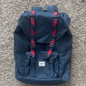 Herschel Supply Company Blue Backpack with Red Straps